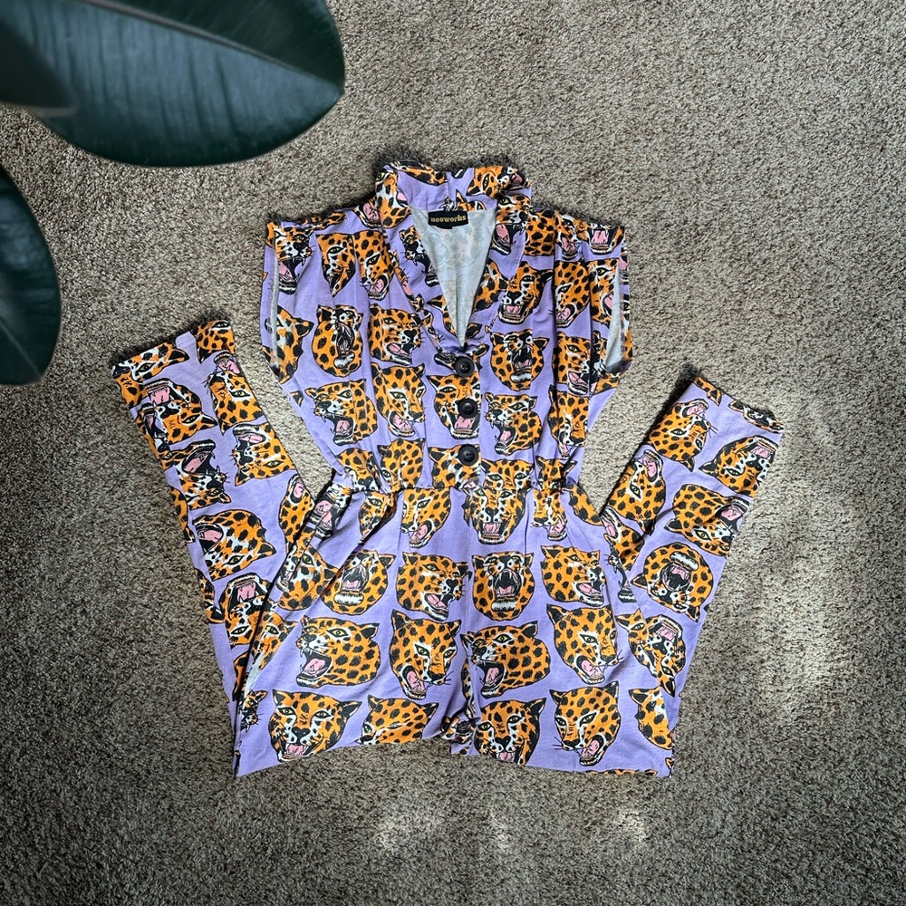 Vibrant Purple Leopard Nooworks Jumpsuit